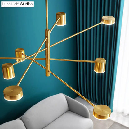 Modern Gold Pendant Light with Flat Discs - Hanging Ceiling Fixture