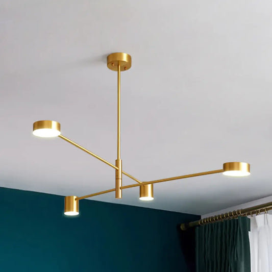 Modern Gold Pendant Light with Flat Discs - Hanging Ceiling Fixture