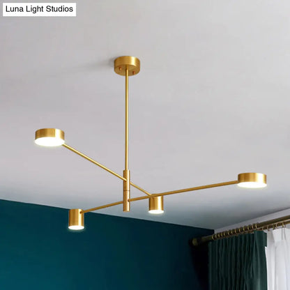 Modern Gold Pendant Light with Flat Discs - Hanging Ceiling Fixture