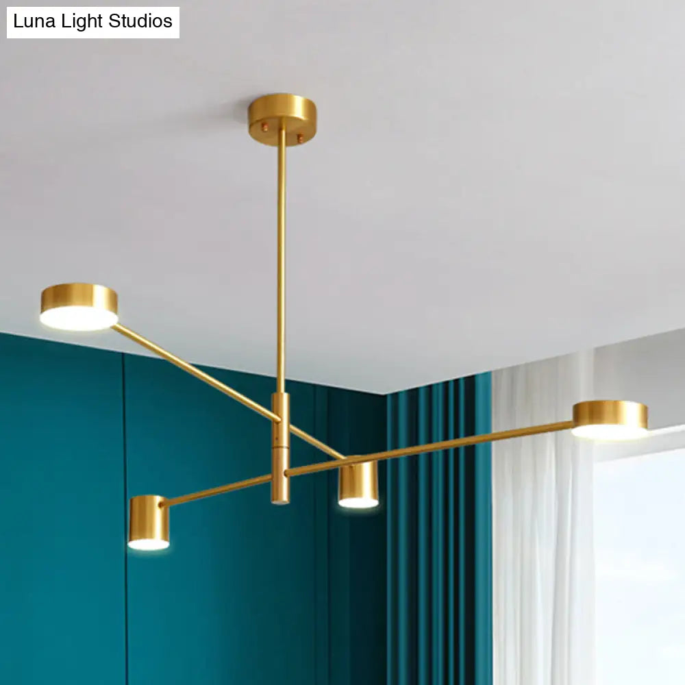 Modern Gold Pendant Light with Flat Discs - Hanging Ceiling Fixture