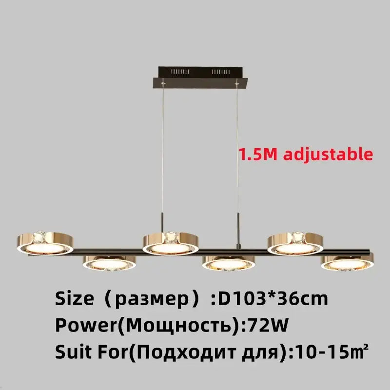 Modern black and gold plated luxury chandelier with five circular led bulbs for elegant living room decorbites gold plated lighting