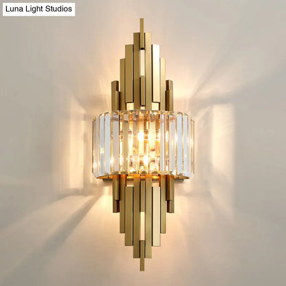DecorBites™ DecorBites™ Modern Gold Quad Crystal Wall Sconce Light for Stairs