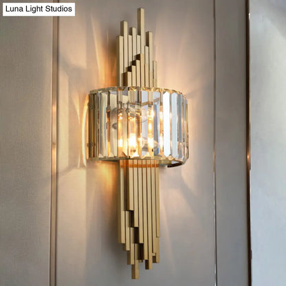 DecorBites™ DecorBites™ Modern Gold Quad Crystal Wall Sconce Light for Stairs
