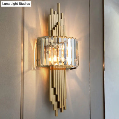 DecorBites™ DecorBites™ Modern Gold Quad Crystal Wall Sconce Light for Stairs
