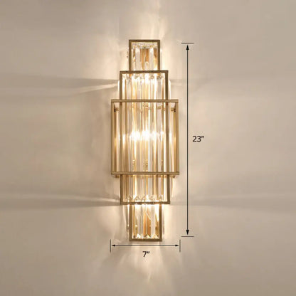 DecorBites™ DecorBites™ Modern Gold Quad Crystal Wall Sconce Light for Stairs