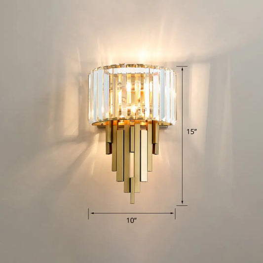 DecorBites™ DecorBites™ Modern Gold Quad Crystal Wall Sconce Light for Stairs