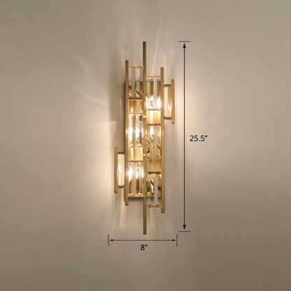 DecorBites™ DecorBites™ Modern Gold Quad Crystal Wall Sconce Light for Stairs