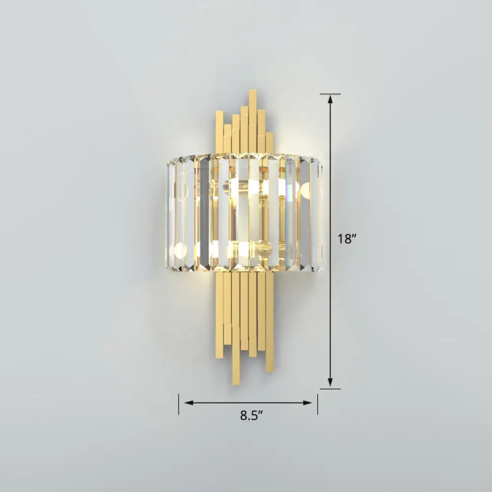 DecorBites™ DecorBites™ Modern Gold Quad Crystal Wall Sconce Light for Stairs