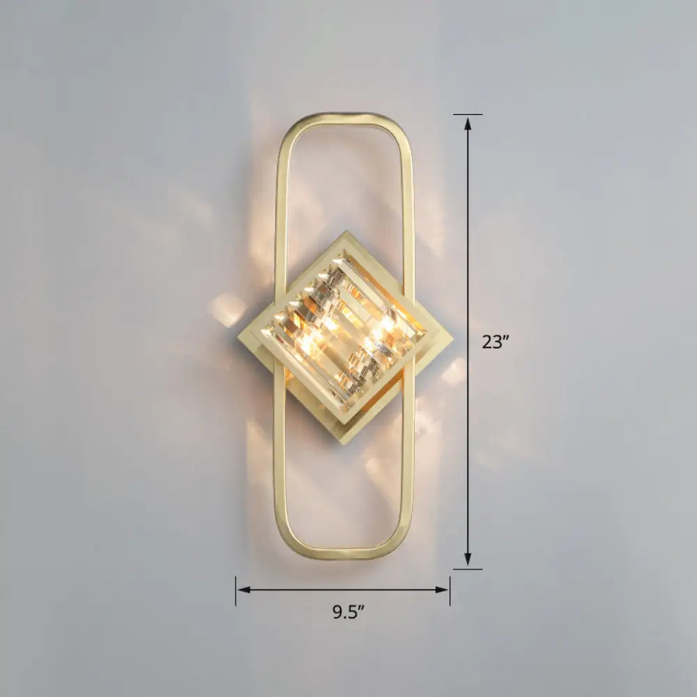 DecorBites™ DecorBites™ Modern Gold Quad Crystal Wall Sconce Light for Stairs