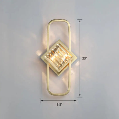 DecorBites™ DecorBites™ Modern Gold Quad Crystal Wall Sconce Light for Stairs