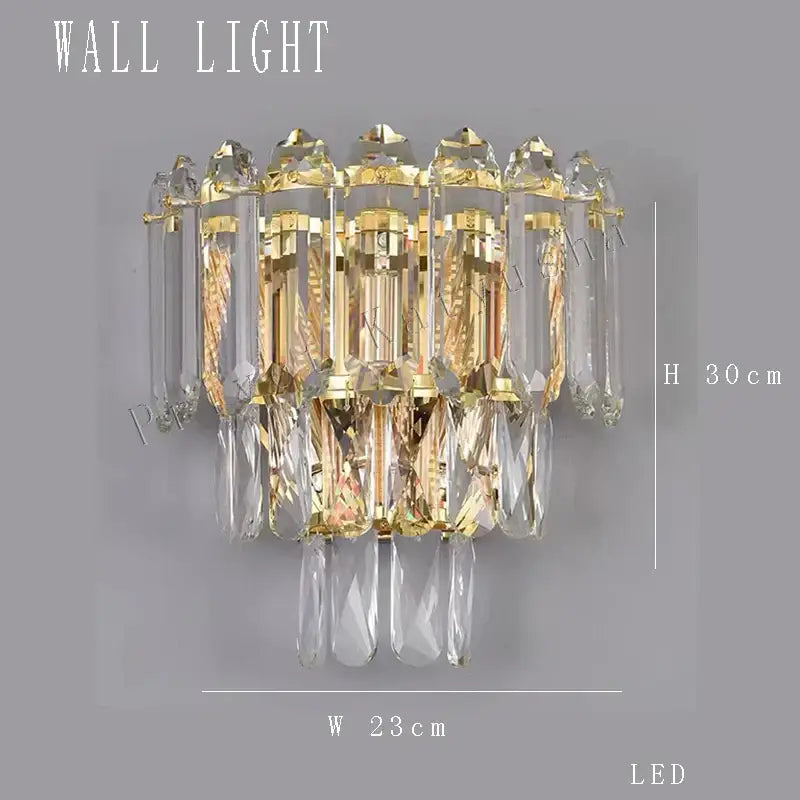 Modern gold rectangular crystal pendant chandelier featuring cascading clear prisms and led illumination decorbites crystal pendant