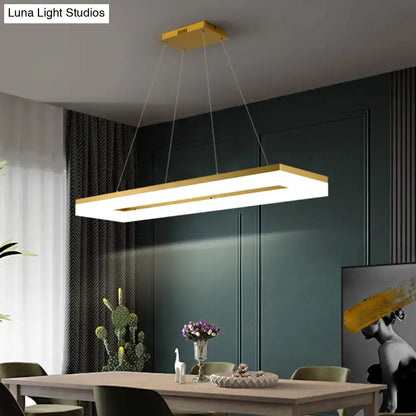 Decorbites gold finish rectangular island led ceiling light with sleek acrylic design and integrated led lighting