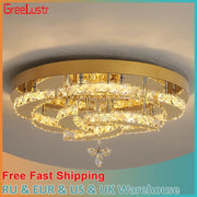 Modern gold ring crystal drop chandelier with multiple concentric rings and bee pendant for dining room decorbites crystal drop