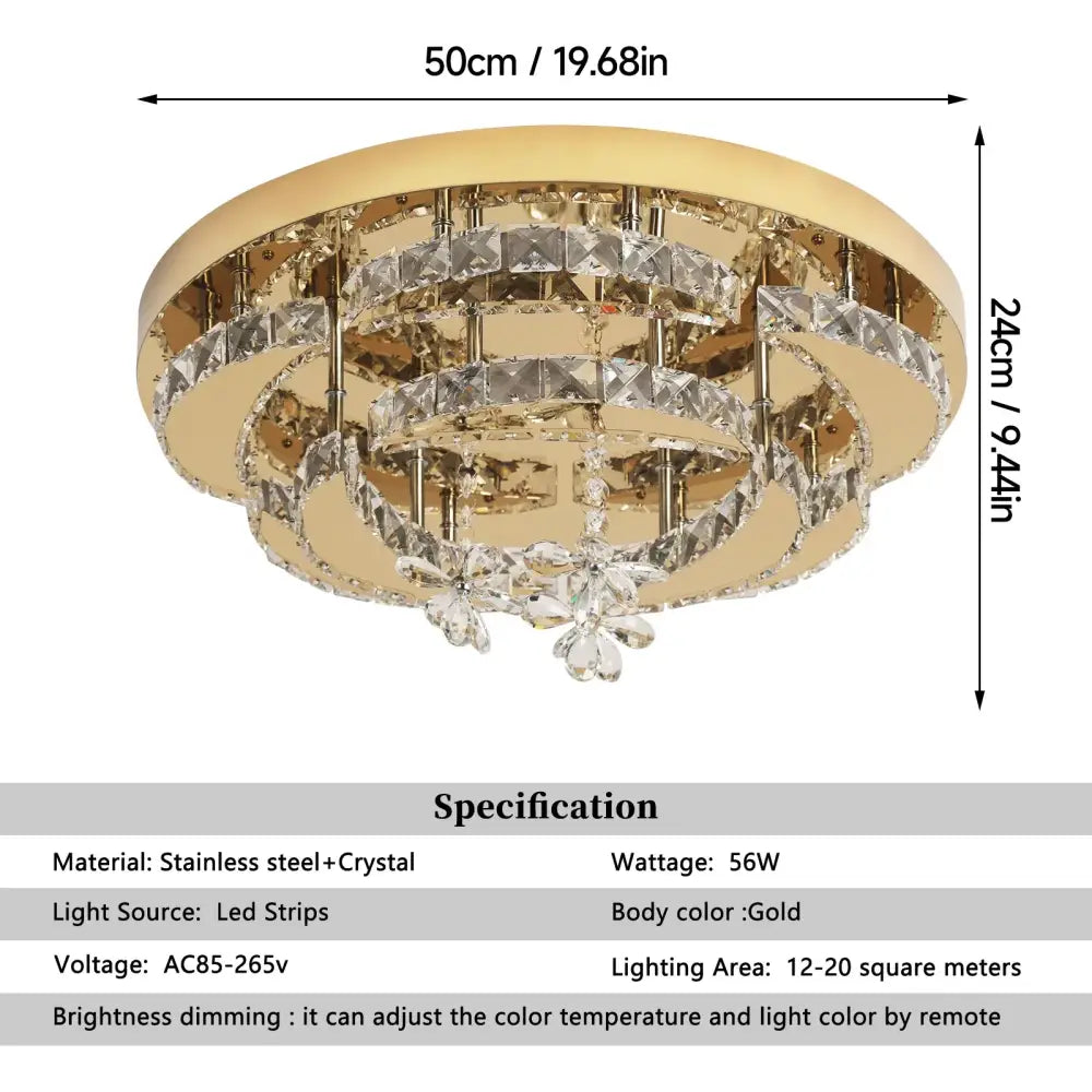 Modern gold ring crystal drop chandelier with concentric rings and floral design for drop chandelier ceiling decorbites crystal drop