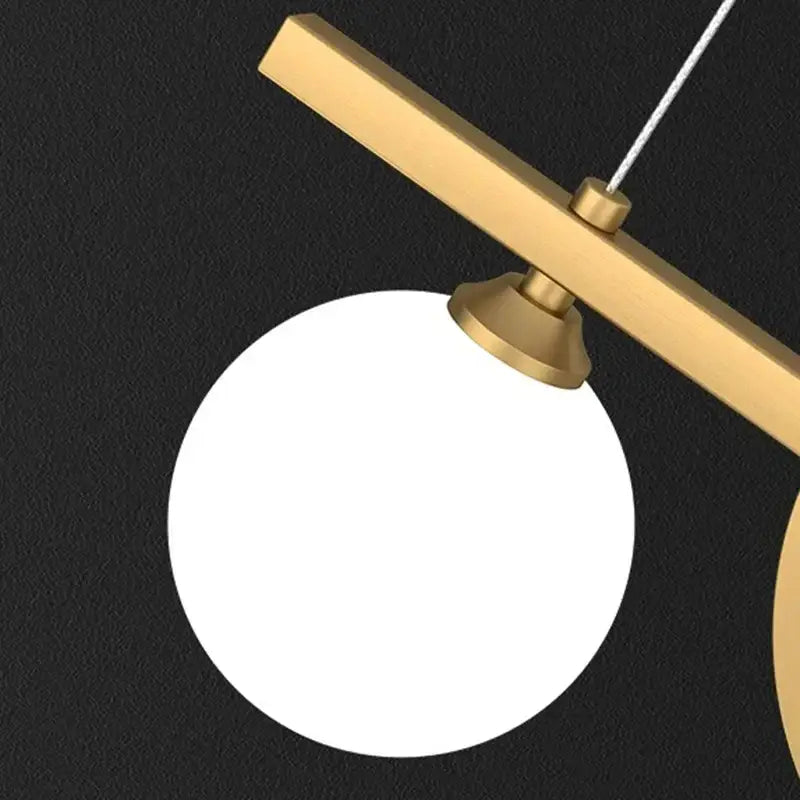 Modern gold ring elegant chandelier pendant light with gold-toned rectangular bar and white glass globe for dining decorbites elegant chandelier dining