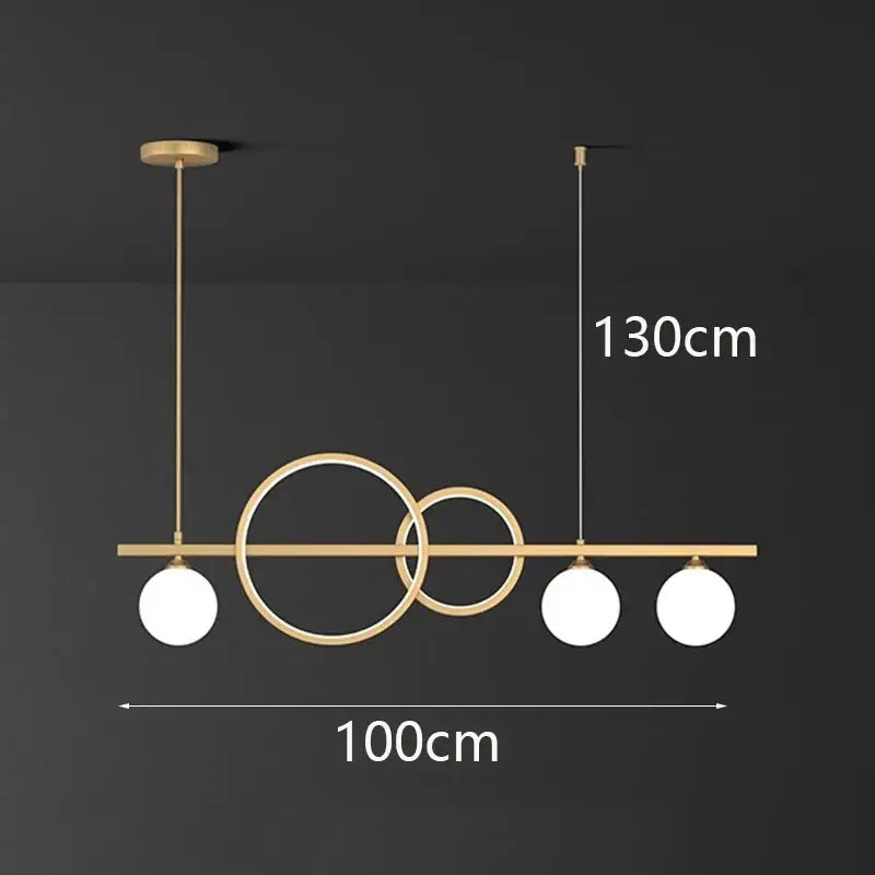 Modern gold-toned pendant light with intersecting rings and three white glass shades decorbites elegant chandelier dining room pendant light