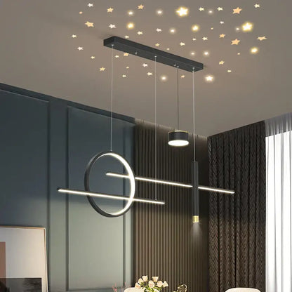 Modern gold ring pendant light with black nordic style geometric design for dining room pendant lights decorbites black nordic