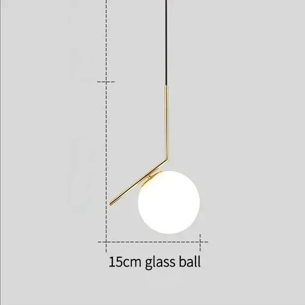 Modern gold ring pendant light with frosted glass sphere 15cm and gold-toned metal frame by decorbites gold ring