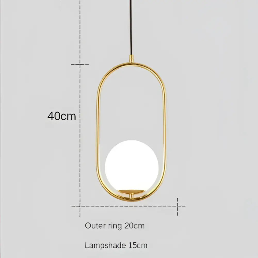 Modern gold ring pendant light with frosted glass lampshade featuring a sleek oval design by decorbites gold ring