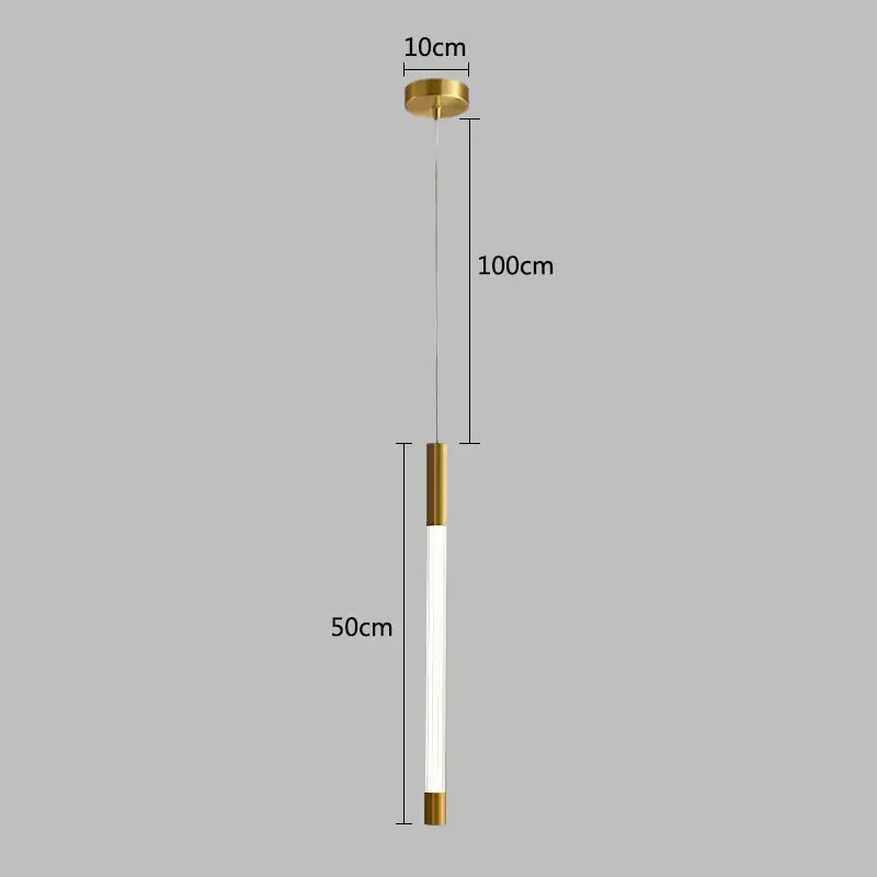 A modern gold ring pendant light with gold-toned metal caps and a translucent tube for minimalist dining room decorbites lighting