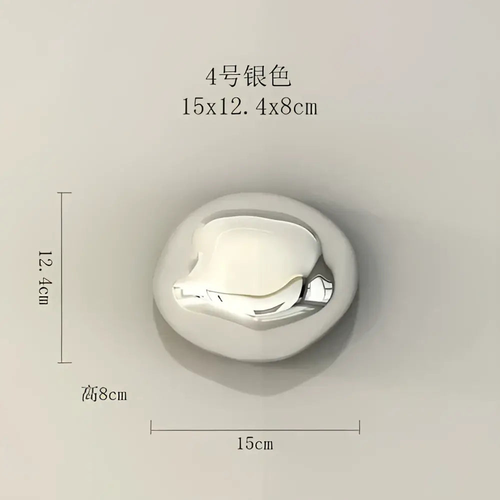 Silver-colored smooth metallic decorative button with reflective finish for modern gold and silver 3d stone wall ornaments