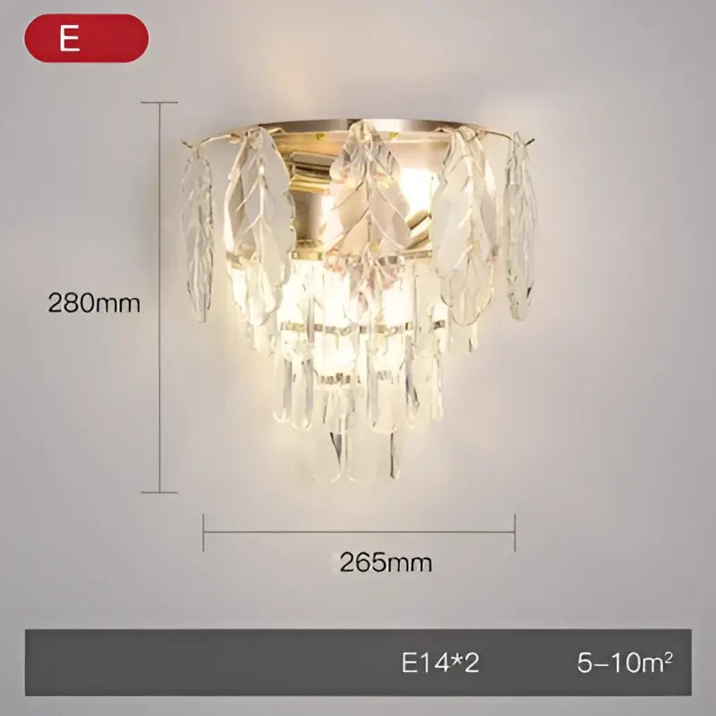 Modern gold and silver decorbites crystal gold wall sconce with stainless steel frame and faceted glass accents