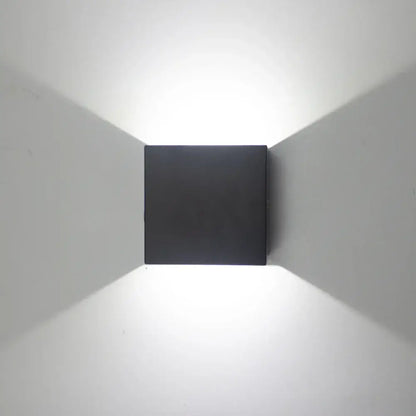 Black square wall lamps with modern minimalist design in gold and silver metal for stylish home decor wall lights