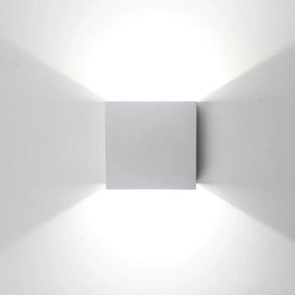Minimalist white square wall lamps with gold and silver accents featuring soft diffused lighting for bedroom home decor