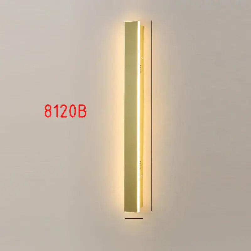 Modern gold slim led wall lamp with rectangular design and waterproof finish for outdoor decorbites led wall lighting