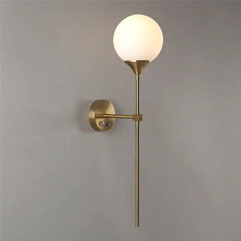 Modern brass-finished wall sconces with frosted glass lampshade for bedroom decorbites glass lampshade wall lighting