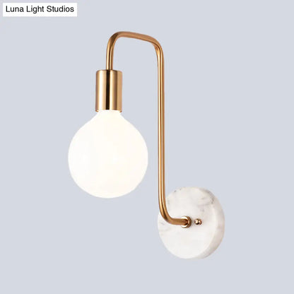 DecorBites™ DecorBites™ Modern Gold Sphere Sconce Light Fixture with Cream Glass Shade - Wall Mounted Lamp