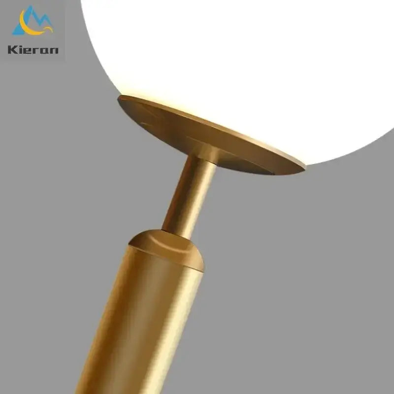 Modern gold spherical frosted glass led wall lamp with metal finish ideal for bedroom sconce lighting use