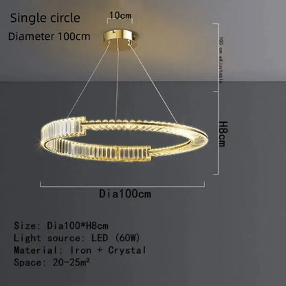 Modern gold spiral crystal led pendant chandelier with iron frame and crystal accents ideal for dining room decorbites crystal led