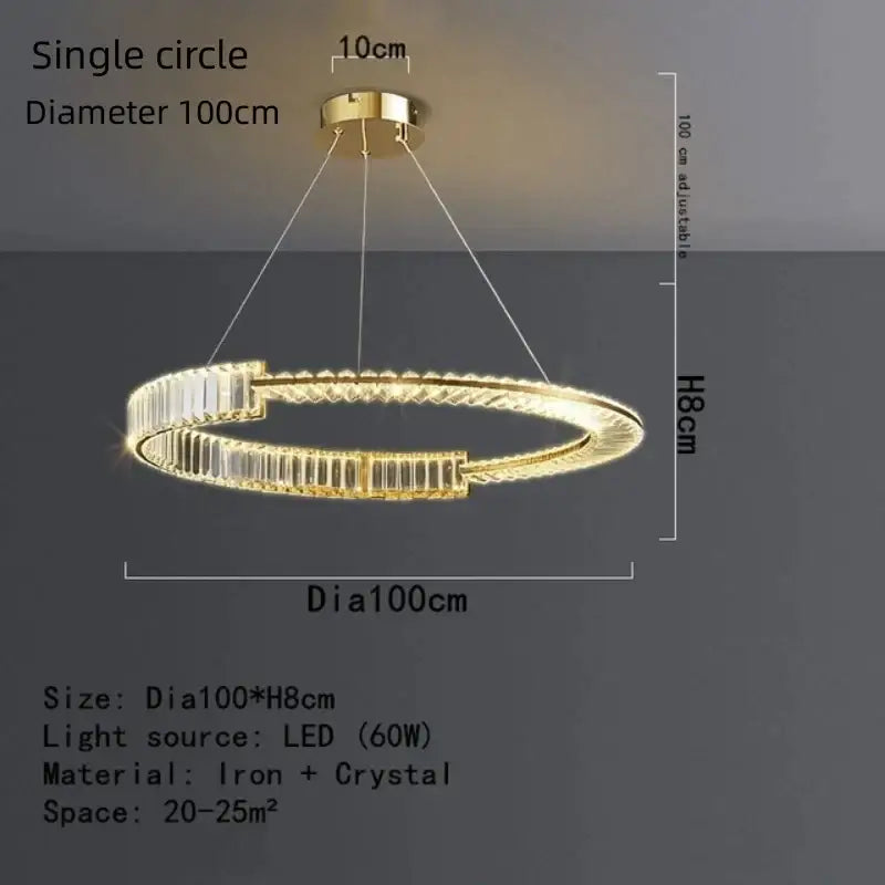 Modern gold spiral crystal led pendant chandelier with iron frame and crystal accents ideal for dining room decorbites crystal led
