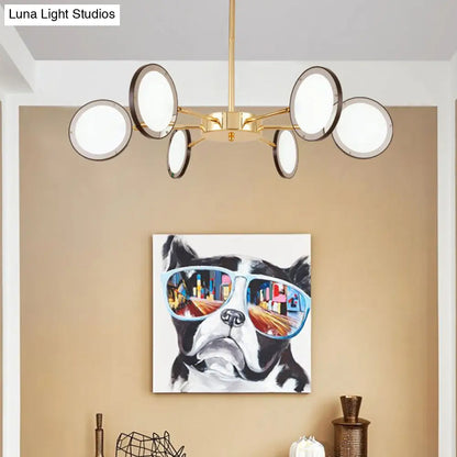 Lámpara de techo colgante moderna dorada estilo Sputnik Starburst - 6/8 luces con iluminación cálida/blanca