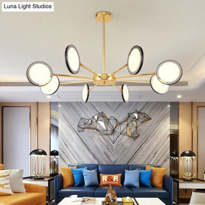 Lámpara de techo colgante moderna dorada estilo Sputnik Starburst - 6/8 luces con iluminación cálida/blanca