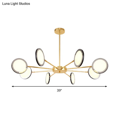 Lámpara de techo colgante moderna dorada estilo Sputnik Starburst - 6/8 luces con iluminación cálida/blanca