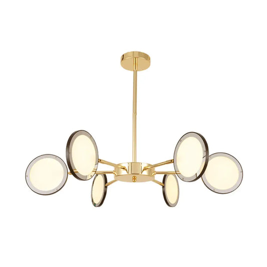 Lámpara de techo colgante moderna dorada estilo Sputnik Starburst - 6/8 luces con iluminación cálida/blanca