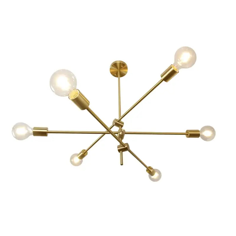 Modern gold starburst pendant light with six glass ball globe fixtures for dining room decorbites glass ball design