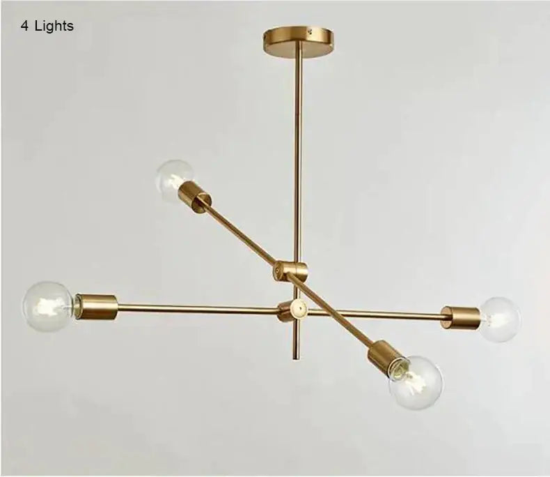 Modern gold starburst glass ball globe pendant light with brass-finished four exposed bulb lights for dining room decorbites glass ball