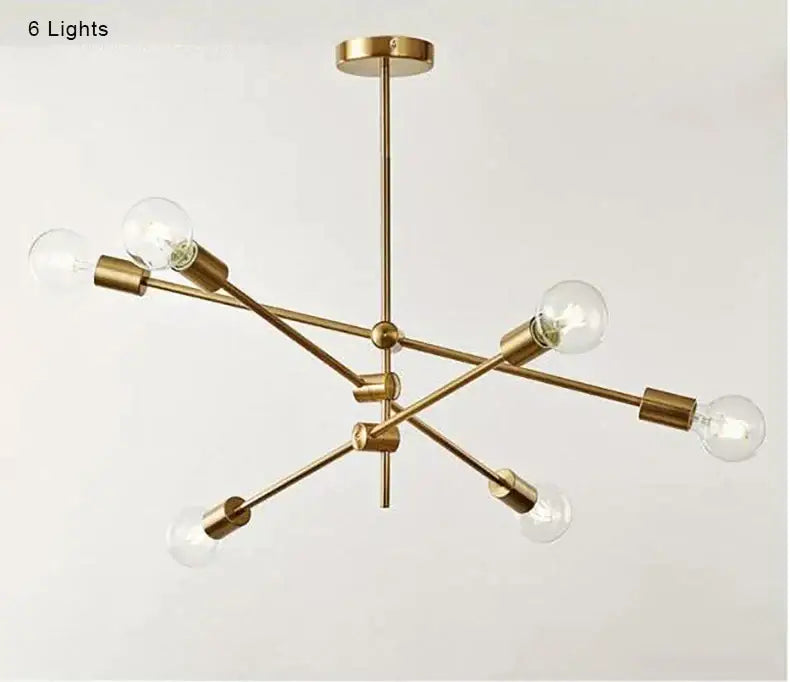 Modern gold starburst pendant light with six exposed bulbs glass ball globe for dining room decorbites glass ball decor
