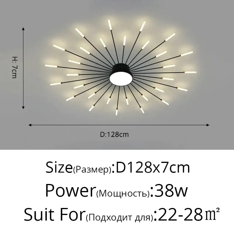 Modern black ceiling lights with central circular fixture and multiple led bulbs for decorbites acrylic led ceiling use