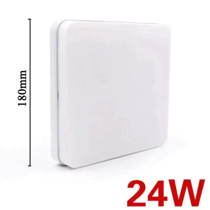 White square led panel light fixture 180mm height surface mounted 24w rated for indoor ceiling use