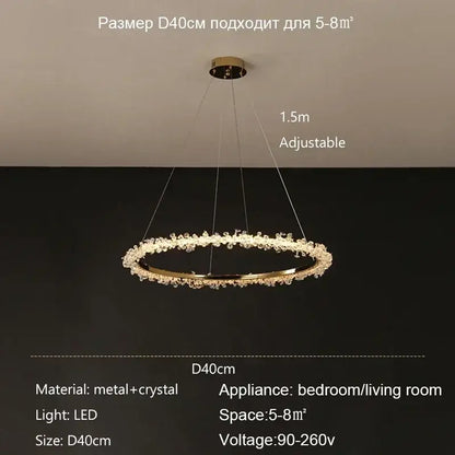 Modern gold swirling crystal pendant chandelier with a gold-toned frame and clear crystals for bedroom or living room decorbites crystal pendant