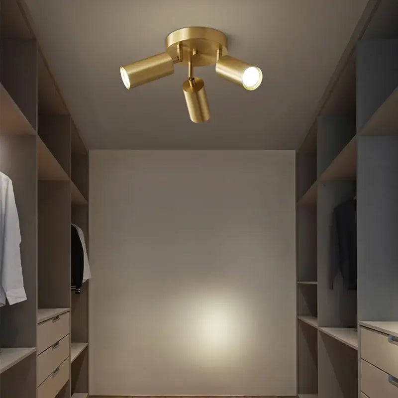 Gold-colored modern three head adjustable ceiling lights decorbites adjustable gu10 led for kitchen use