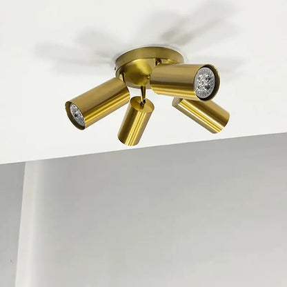 Modern gold ceiling lights with four adjustable gu10 led cylindrical heads ideal for kitchen decorbites adjustable gu10