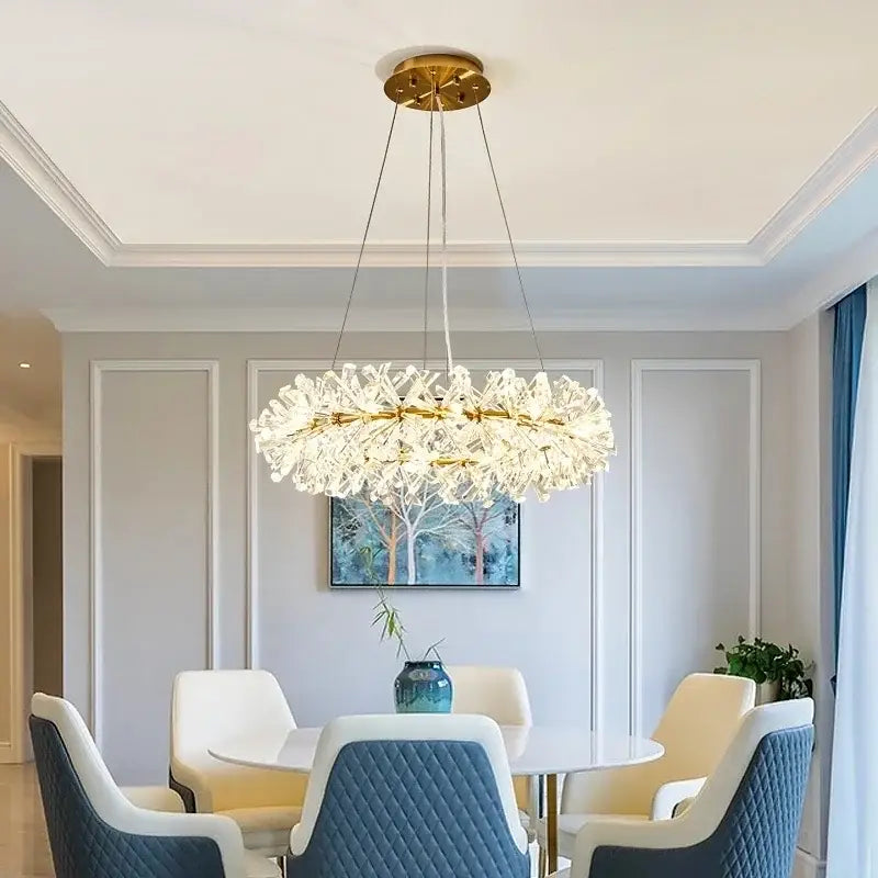 Modern gold three tier crystal led chandelier with clear crystals and metal frame for dining room decorbites crystal led light
