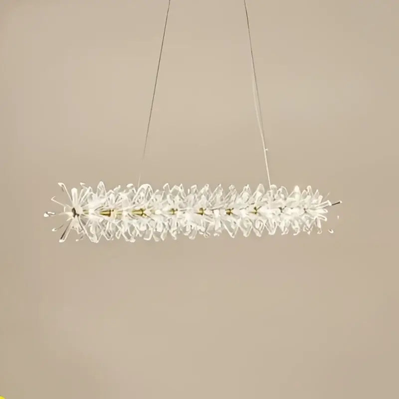 Modern gold three tier decorbites crystal led chandelier with clear starburst faceted glass clusters for dining room decor