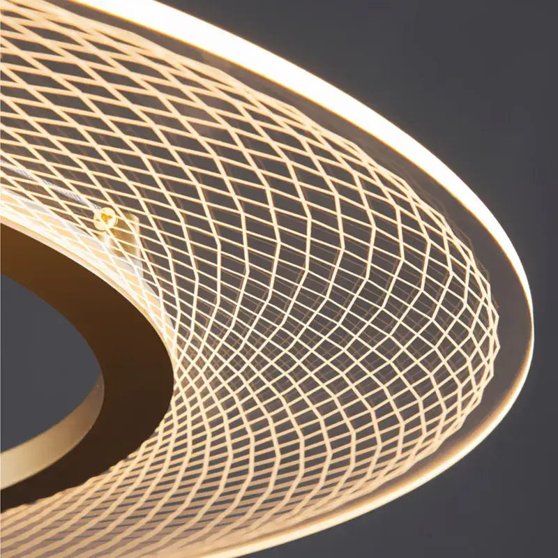 Modern gold tiered mesh pendant chandeliers led featuring a sleek curved design ideal for chandeliers led hanging