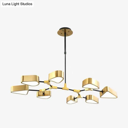 Modern Gold Triangular Chandelier Ceiling Light Fixture